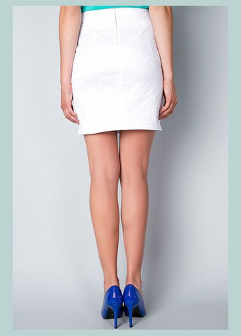 Белая офисная юбка белая с карманами 2 Льва