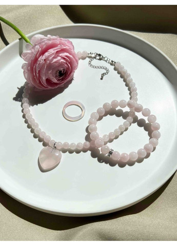 Чокер из розового кварца с подвеской сердце 5253 LeBijou (369374588)