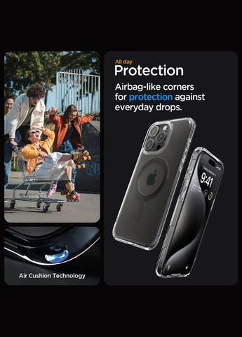 Чехол-накладка Ultra Hybrid MagFit для Apple iPhone 15 Pro Carbon Fiber (ACS06717) Spigen (341487539)
