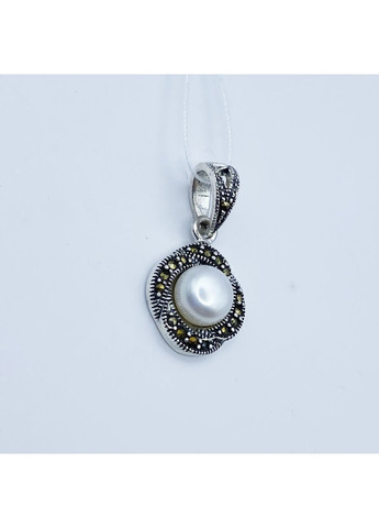 Кулон серебряный с жемчугом и марказитом 2,98 г No Brand (369737647)
