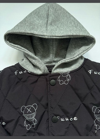 Чорна демісезонна бомбер для хлопчика fuuce 10741 No Brand
