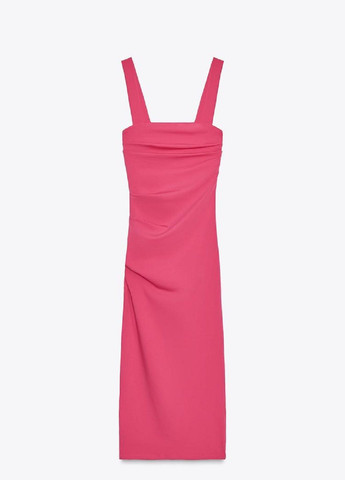 Фуксинова (кольору Фукія) повсякденний сукня Zara однотонна