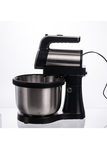 Стаціонарний міксер з чашею 4 л, 1000 Вт, 5 швидкостей, 2 насадки, віночки та гаки SK-6662 Sokany (370974607)