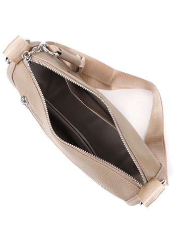 Практична напівкругла сумка для жінок з натуральної шкіри 22907 Бежевий Vintage (356452148)