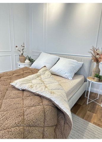 Одеяло полуторное стеганное зимнее из верблюжьей шерсти 21481 150х210 см коричневое Leri Max (365719084)