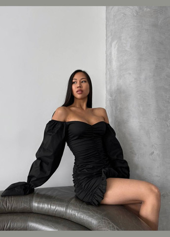 Черное кэжуал платье N.Family однотонное