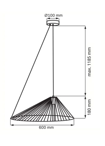 Підвісний світильник, люстра 328397 Aurora E27 1x20W IP20 Чорний (094648) Goldlux (361312508)