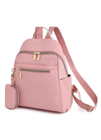 Жіночий рюкзак нейлоновий рожевий з ключницею КиП (287327604)