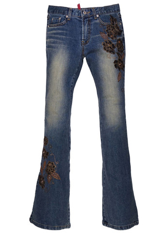 Женские винтажные клешеные джинсы S-1363 Синий Tantra - (292394796)
