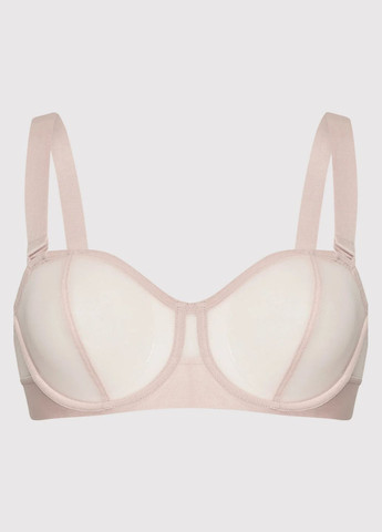 Бежевый корбей мягкий бюстгальтер из микросетки DKNY с косточками