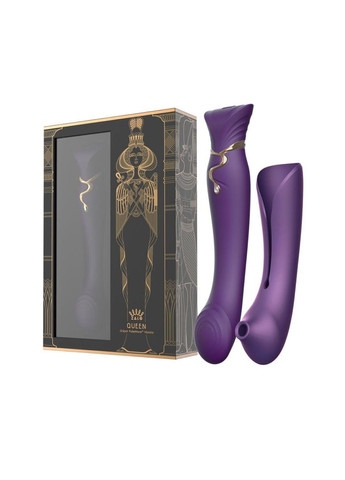 Смартвібратор 3в1 Zalo — Queen Set Twilight Purple, пульсівна перлина та вакуум, кристал Swarovski No Brand (366877976)
