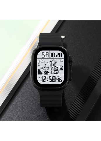 Електронні годинники чорні з будильником і секундоміром для чоловіків і жінок унісекс стильні ProDobro (367265033)