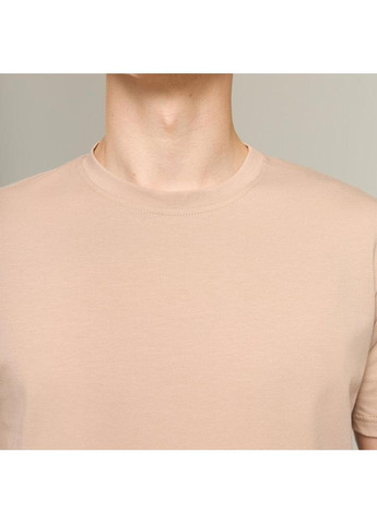 Бежевая базовая футболка с коротким рукавом Vakko