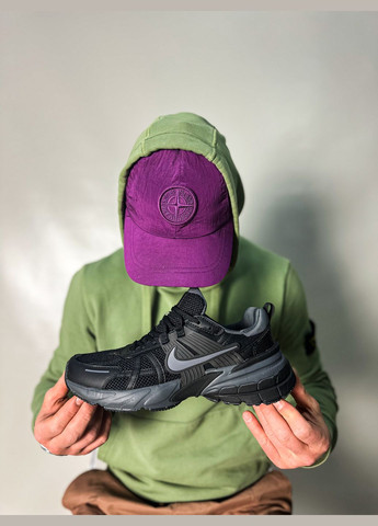 Черные всесезонные кроссовки мужские и женские nike v2k runtekk black | найк в2к рантекк черные No Brand