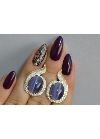 Срібні сережки з золотими вставками Silver Style (366813989)