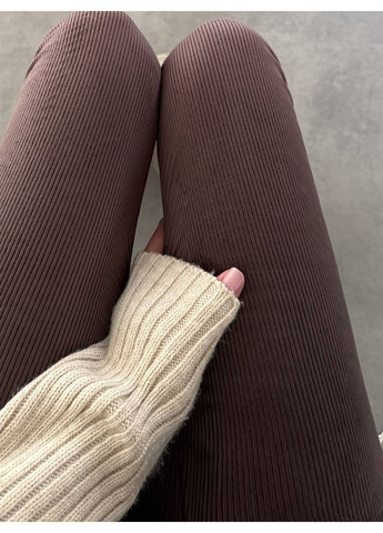 Жіночі теплі велюрові лосини в рубчик на хутрі No Brand (369740439)