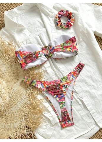 Комбинированный летний купальник SHEIN