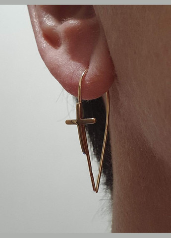 Золоті сережки Хрестики. 1С265/00Б PlatoN (289391303)