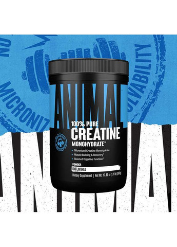 Креатин моногидрат 1 кг Animal 100% Pure Creatine Monohydrate 1 кг Universal Nutrition (365806778)