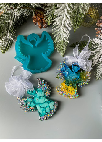 Молд Янгол без прорізів форма для новорічних іграшок на ялинку силіконова форма для епоксидної смоли No Brand (370566712)