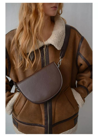 Жіноча сумка 02649 сідло крос-боді коричнева No Brand (349442187)