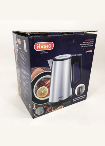 Електрочайник MG-988, гарний електричний чайник, тихий електричний чайник, безшумний чайник Magio (364665724)