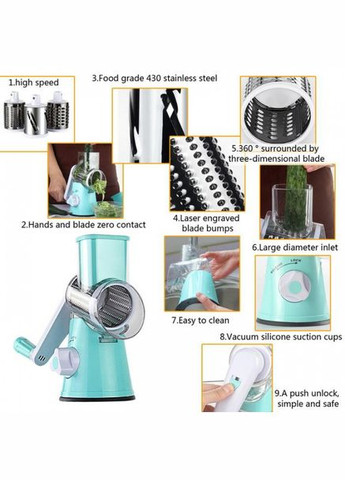 Мультислайсер китчен мастер голубая, Ручной прибор для вырезки овощей, Ручная терка для PU-231 нарезки овощей No Brand (351486139)