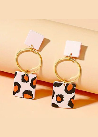 Сережки подовжені Леопард на рожевому No Brand (336211413)