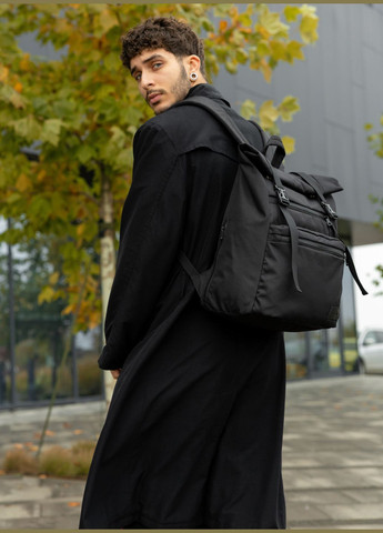 Чоловічий рюкзак RollTop ZARD чорний тканевий Sambag (322845203)