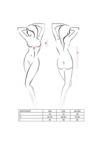 Еротичне боді преміум-класу Exclusive — North Body Black, з відкритими грудьми та шнурівкою Passion (334305564)