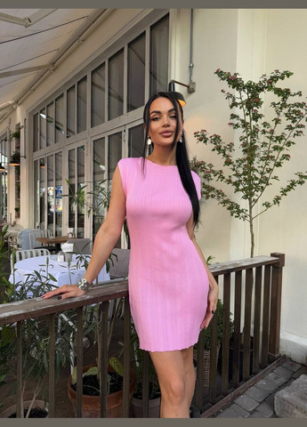 Розовое праздничный, кэжуал, вечернее элегантное мини платье Vakko однотонное