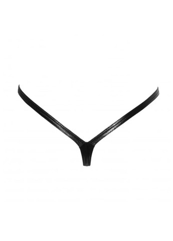 Виниловые стринги с змеиным тиснением черные "P009" Noir Handmade (301210797)