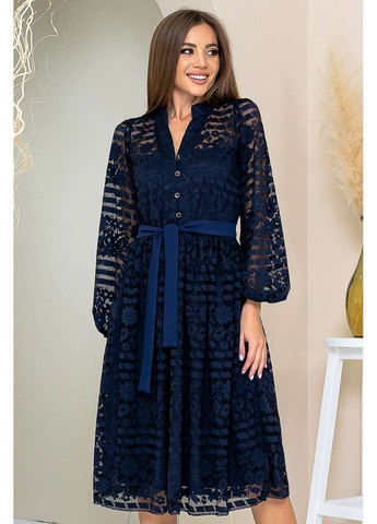 Синя коктейльна сукня ажурний гіпюр 21124 синя Tanita-Romario