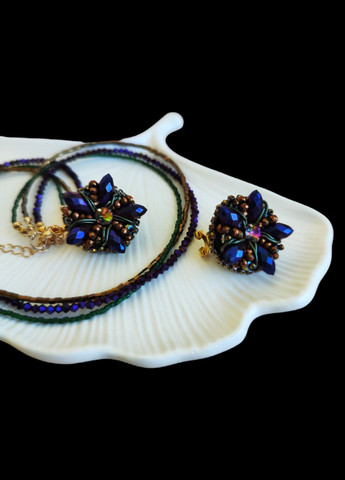 Набор украшений чокер и серьги пусеты фиолетового цвета (CH39) Ksenija Vitali (290187222)