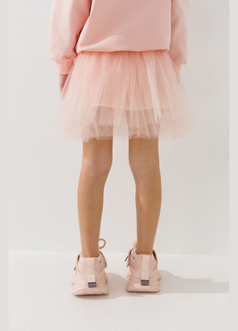 Пудровая повседневный однотонная юбка XZKAMI