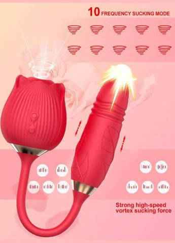 Вакуумный двойной телескопический вибратор "Rosebud" No Brand (339864785)