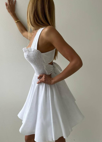 Білий повсякденний міні сукня з бантом на спинці бебі долл Україна однотонна