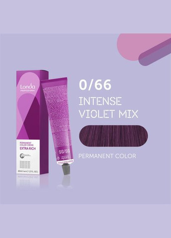 Стойкая кремкраска для волос Professional Permanent Color 0/66 интенсивный фиолетовый, 60 мл Londa Professional (292736675)