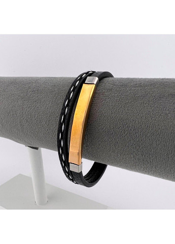 Браслет під гравіювання з медичної сталі на шкіряному ремішку 20.5см BH-003 No Brand (299486458)