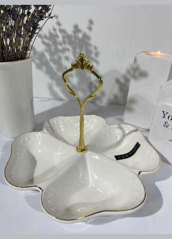 Менажница фарфоровая Снежная Королева 19 см белая 1619-А Interos (337128826)