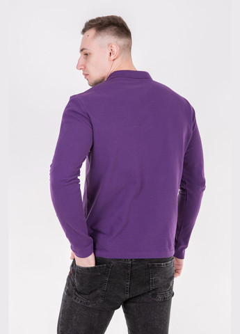 Темно-фиолетовая рубашка поло мужская с длинным рукавом TvoePolo