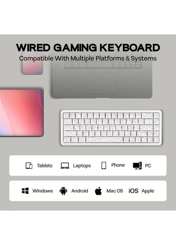 ИГРОВАЯ Клавиатура AK680 MAX White, проводная с RGB подсветкой на Магнитных переключателях, HOT-SWAP, Ajazz (401548301)