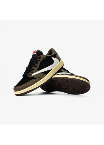 Кроссовки женские и мужские Nike Air Jordan 1 Retro Low Travis Scott Low | Найк Эир Джордан 1 Ретро коричневые No Brand коричневые демисезоны (369473642)