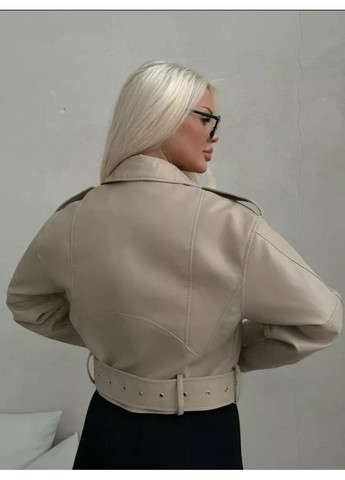 Світло-бежева куртка косуха укорочена оверсайз,на підкладці Україна