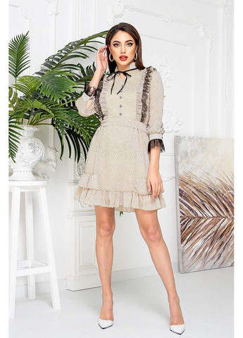 Белое шифоновое платье baby doll 21034 белое Tanita-Romario