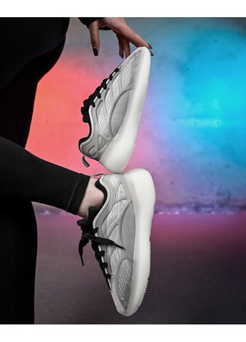 Женские кроссовки white black No Brand светло-серые демисезоны (367860988)