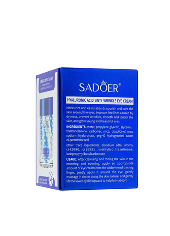 Крем для кожи вокруг глаз от морщинок AntiWrinkle Eye Cream HA+B5 60 г SADOER (302723232)