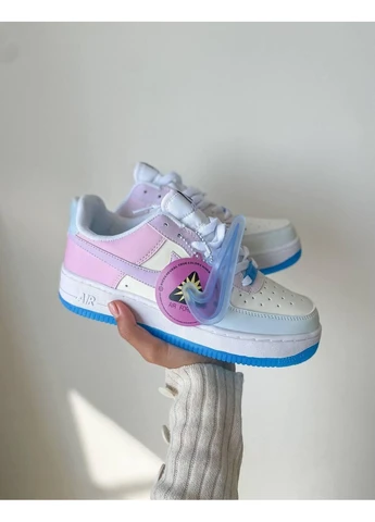 Белые летние кроссовки nike air force 1 white pink найк аир форс 1 No Brand