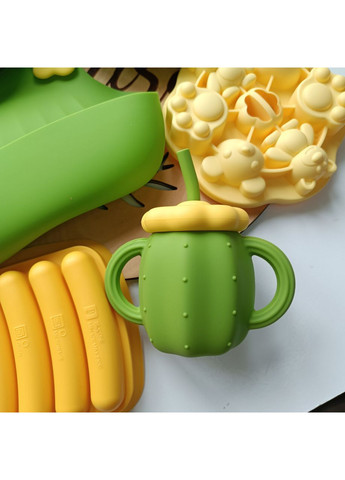 Великий подарунковий набір дитячого силіконового посуду для першого прикорму малюка в яскравих кольорах (0374) No Brand (368999962)