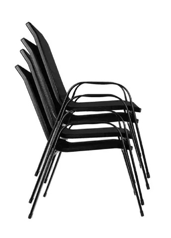 Набор комплект стульев металлических для сада террасы балкона дачи 4 штуки 55х70х92 см (476485-Prob) Черный Unbranded (282954004)
